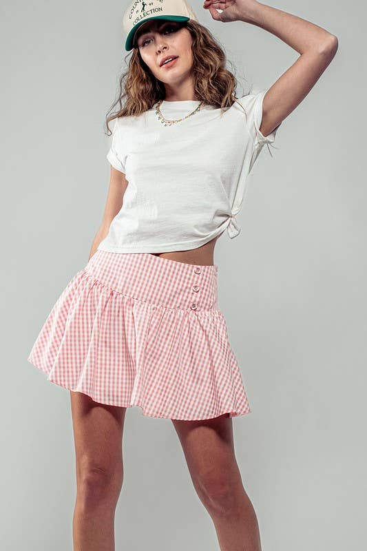 Countryside Comfort Lined Mini Skirt: Pink