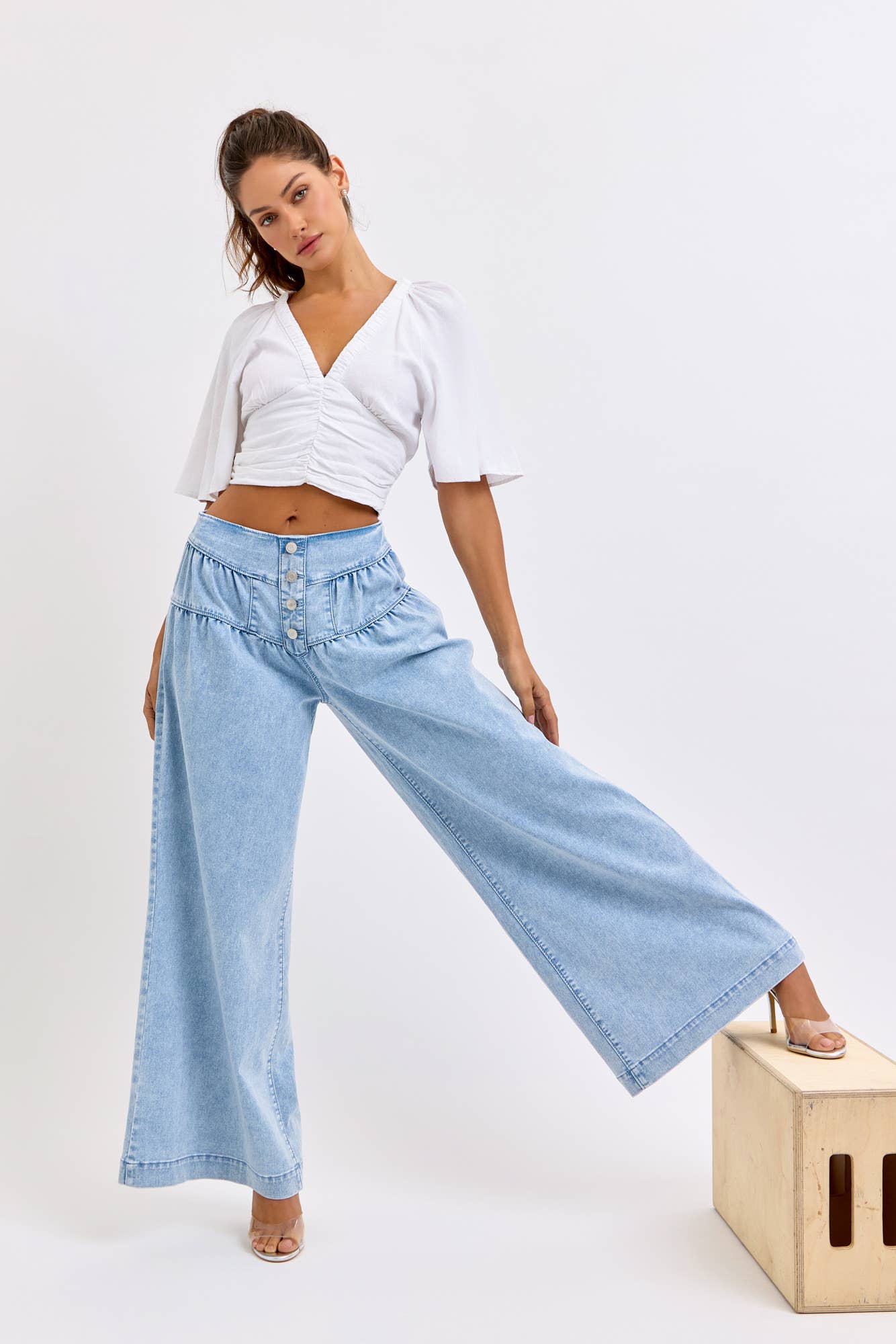 4 Button High Rise Wide Leg [AB99852LT]