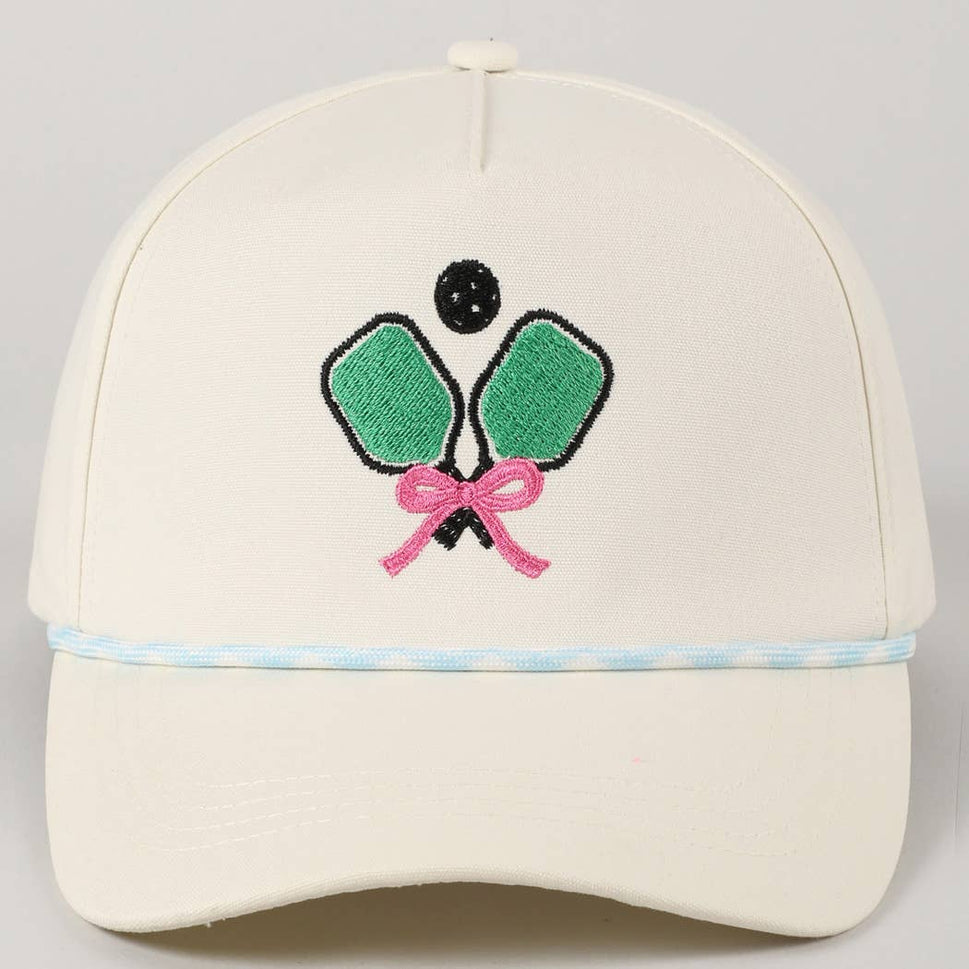 PICKLEBALL ROBBON EMBROIDERY TRUCKER HAT