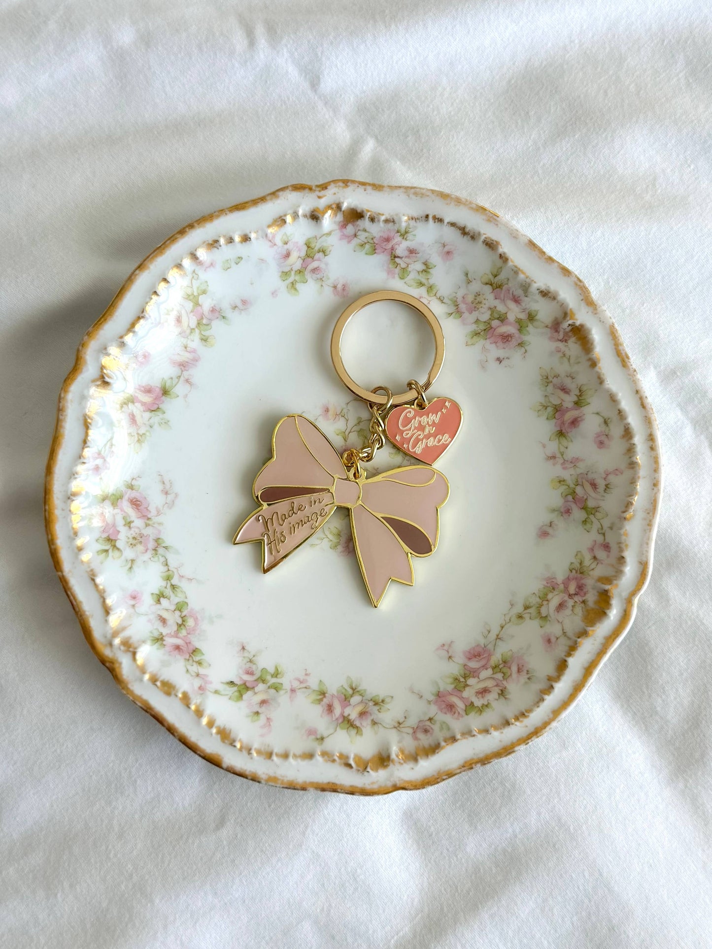 Made in His Bow Keychain
