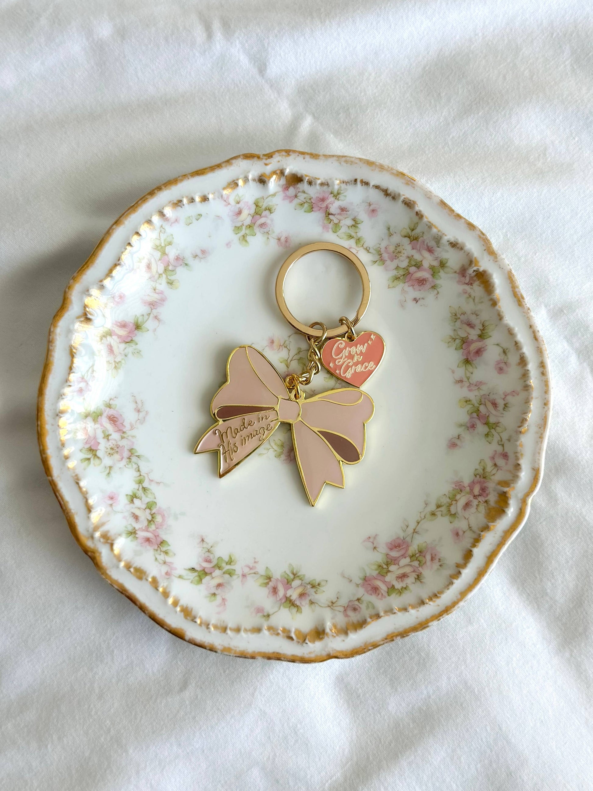 Made in His Bow Keychain