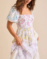 Puff Sleeve Swing Dress