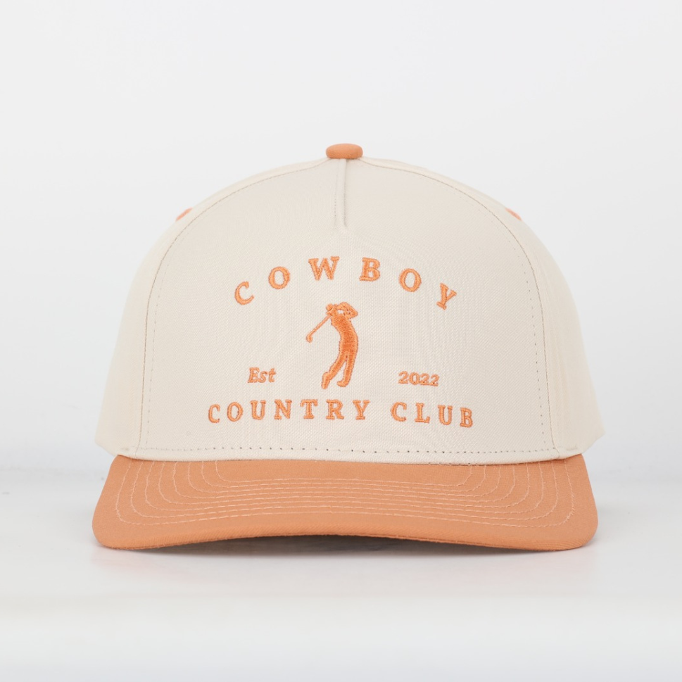 Two Tone Golfer Hat: Orange