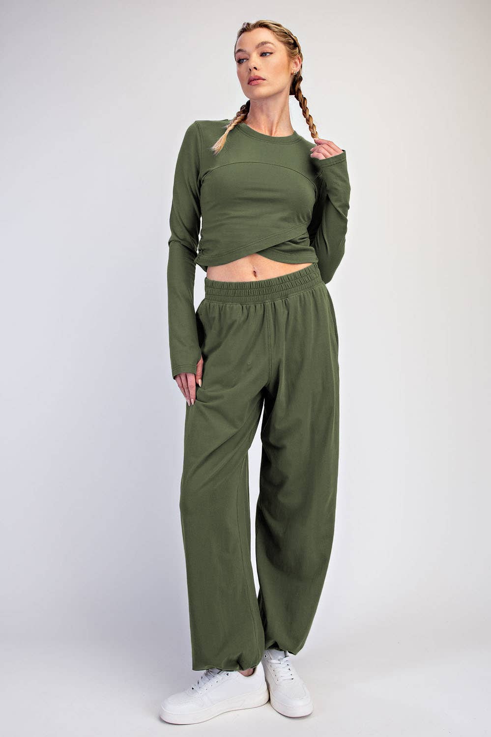 Crossover Long Sleeve Set Mocha