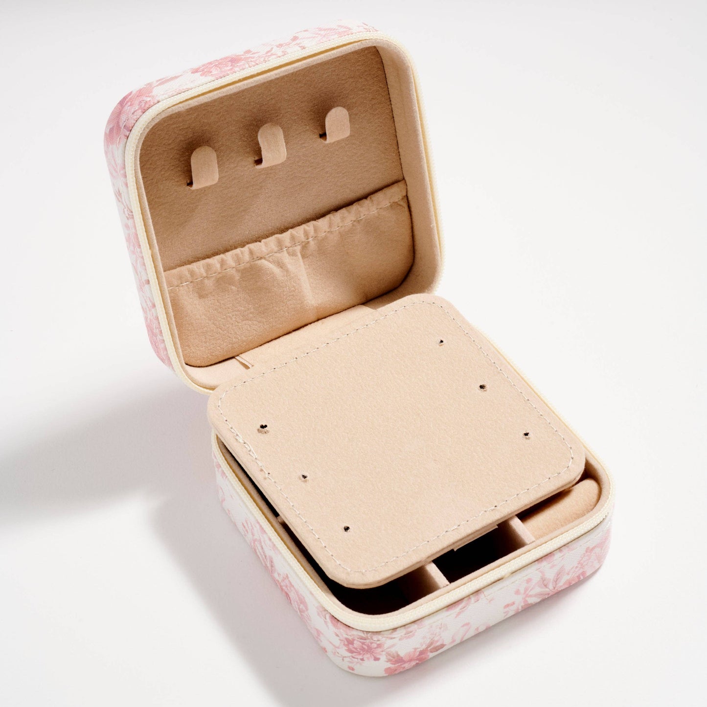 Floral Travel Jewelry Box with Mirror