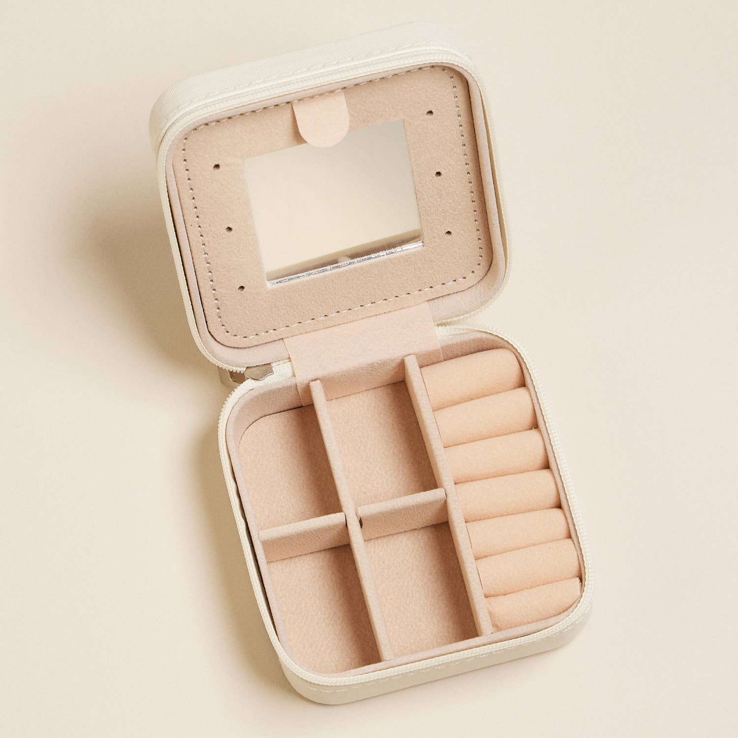 Bow Monogram Print Jewelry Box -Travel Size: Pink