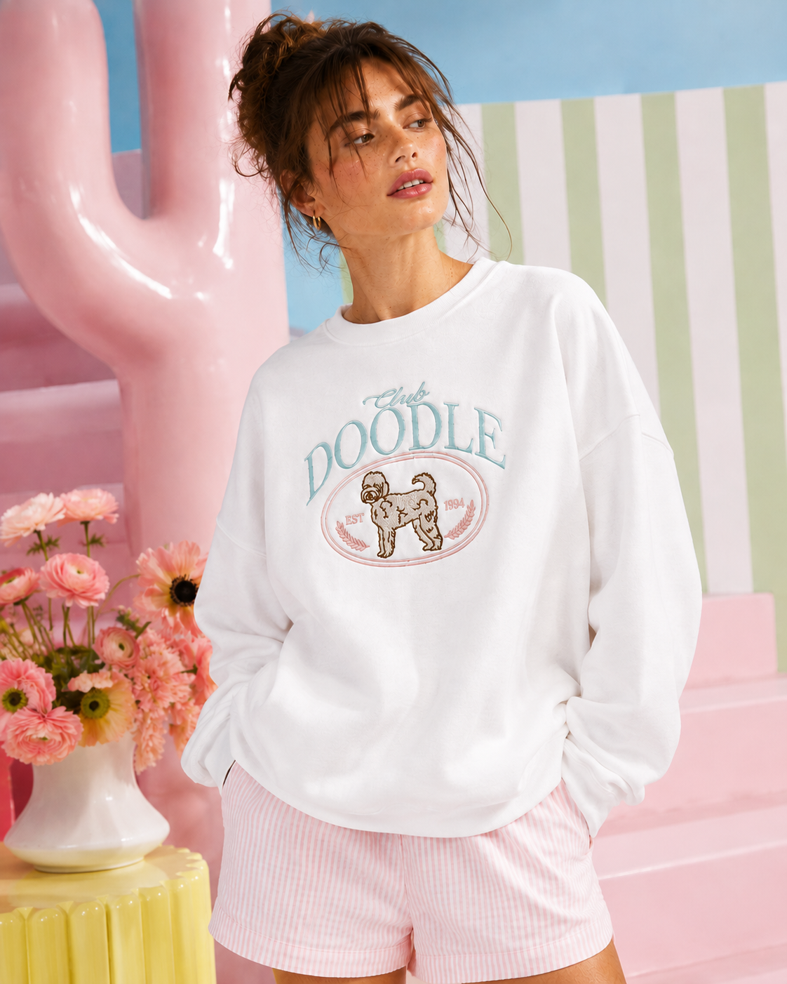 Club Doodle Embroidered Sweatshirt