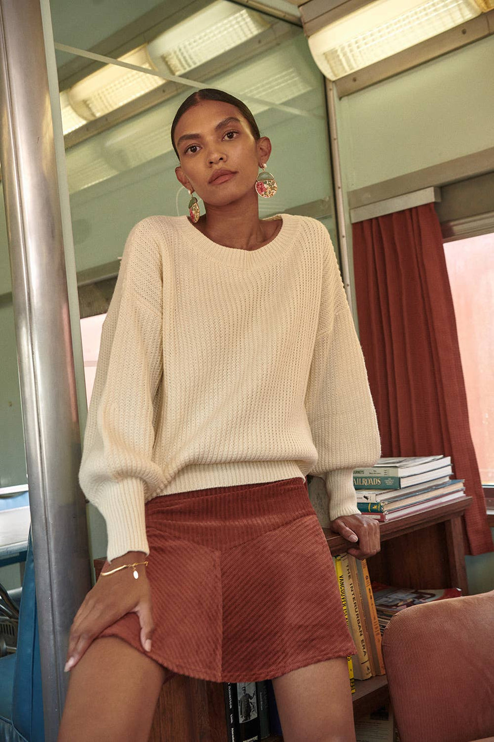 Velvet Flare Mini Skirt