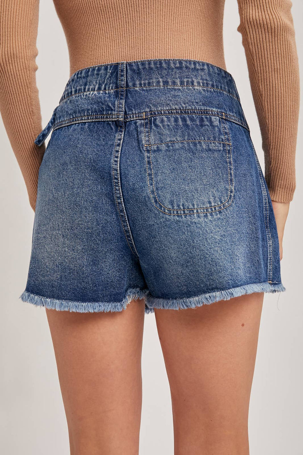 DENIM OVERLAPPING FRONT SKORT