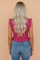 Switch Gingham Plaid Shirred Tank Top 2 image