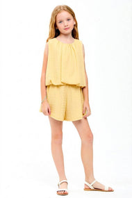 Curly Wrinkled Sleeveless Bubble Top