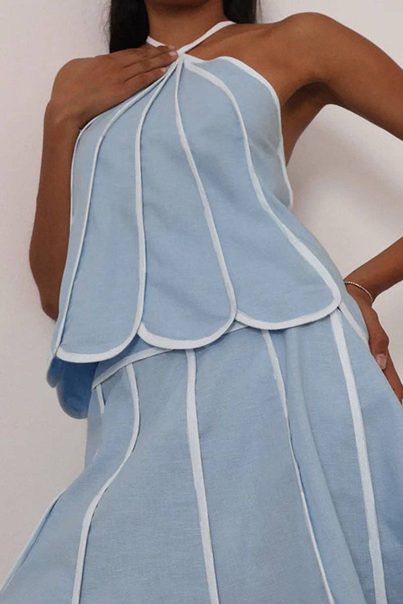Petal Halter Skirt Set