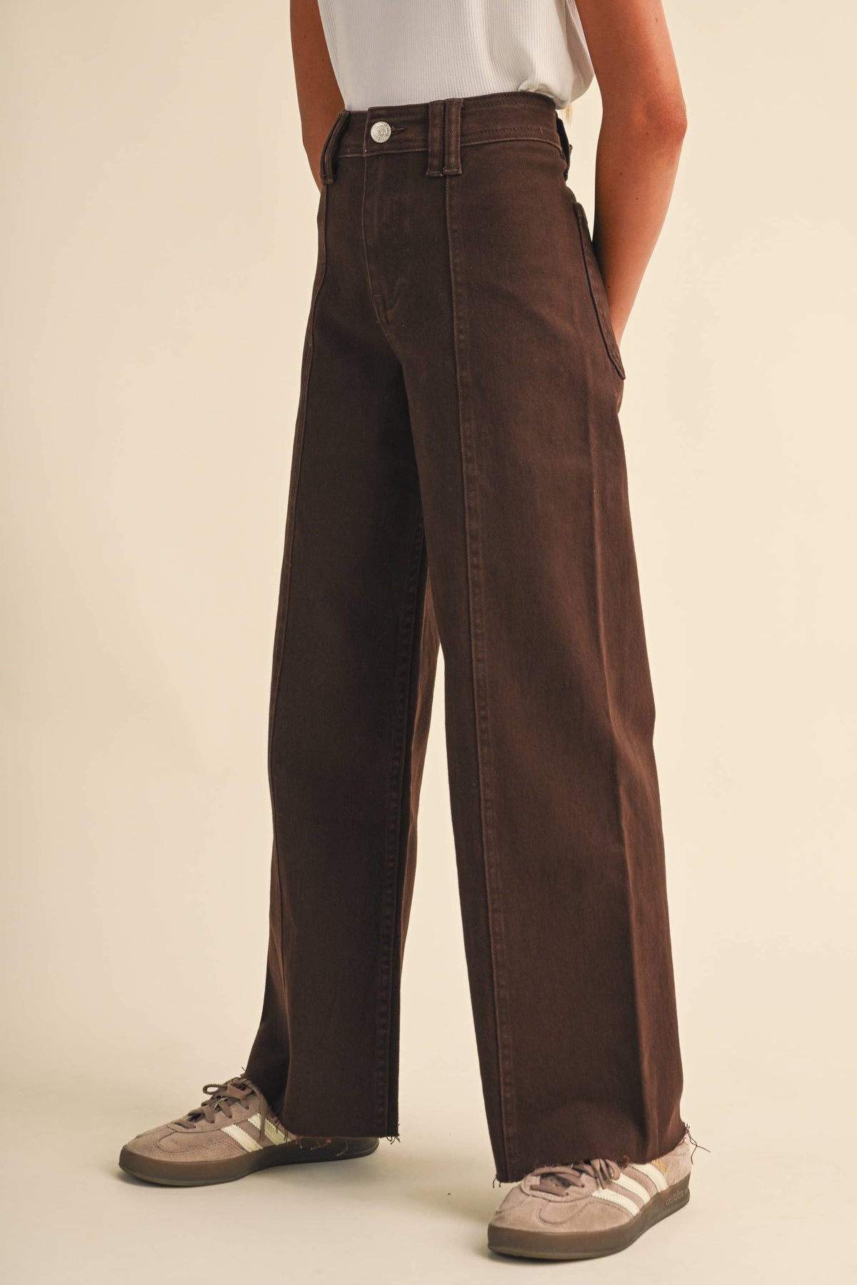 Tween Girls Wide Leg Denim Pants
