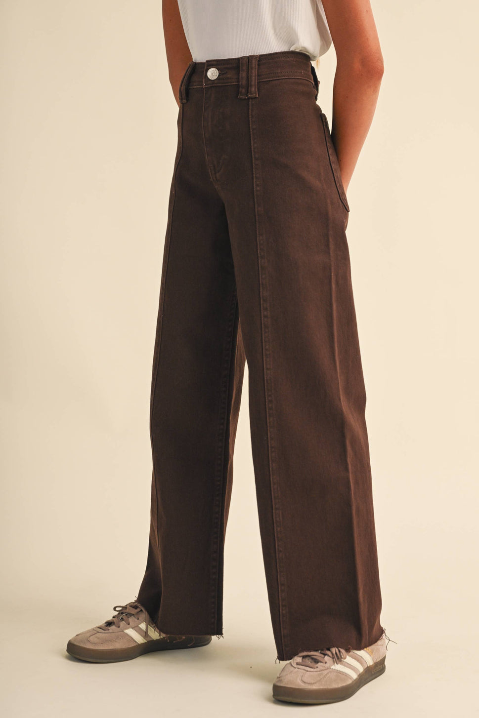 Tween Girls Wide Leg Denim Pants