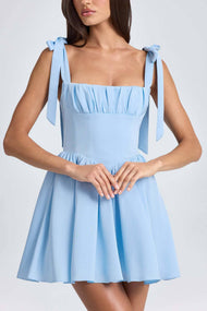 FASHIONABLE SQUARE NECH HIGH WAIST DRESS