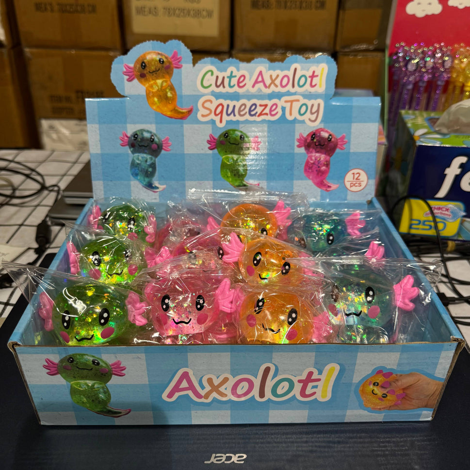 Sugar Squeeze Glitter Axolotl Toy | A055