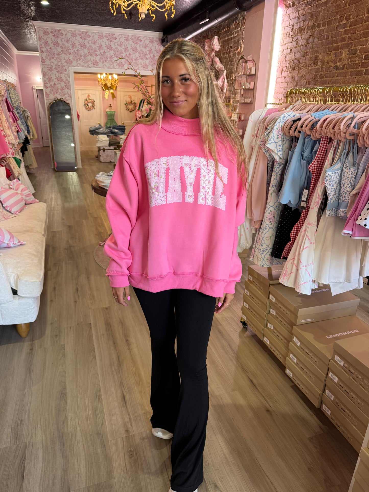 Wayne floral mock neck