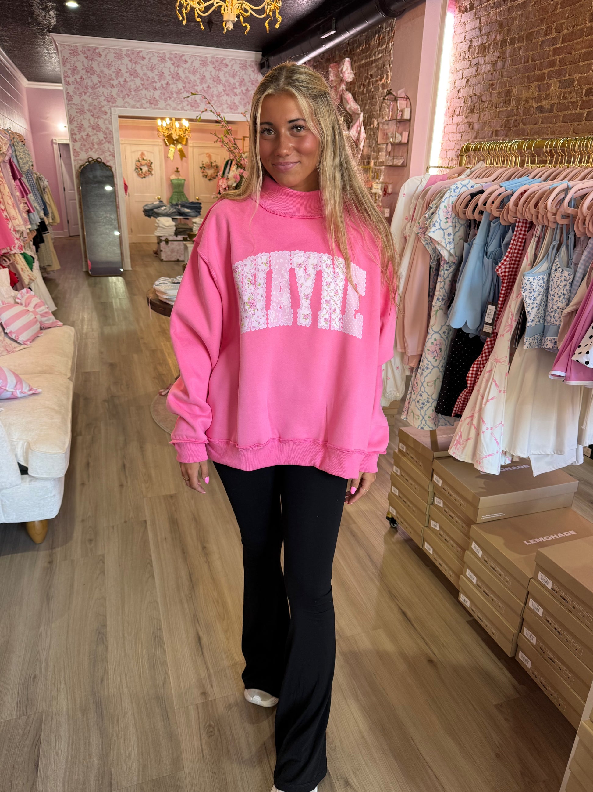 Wayne floral mock neck