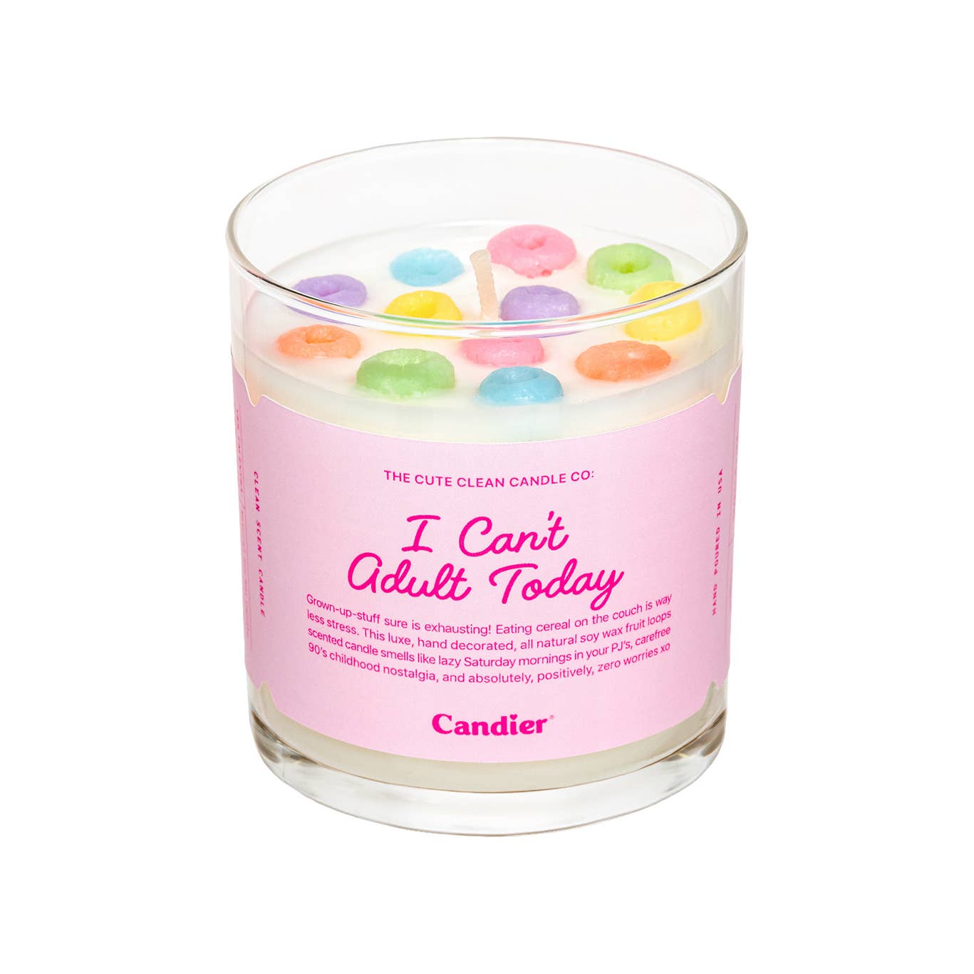 Can't Adult Cereal Soy Wax Jar Filled Candle Home Decor