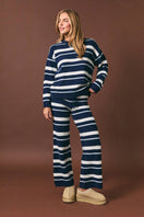Switch LONG SLEEVE STRIPE SWEATER TOP WITH WIDE LEG SWEATER PANTS 2 image