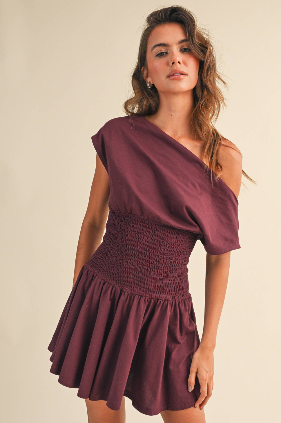 Off The Shoulder Smocked Dress