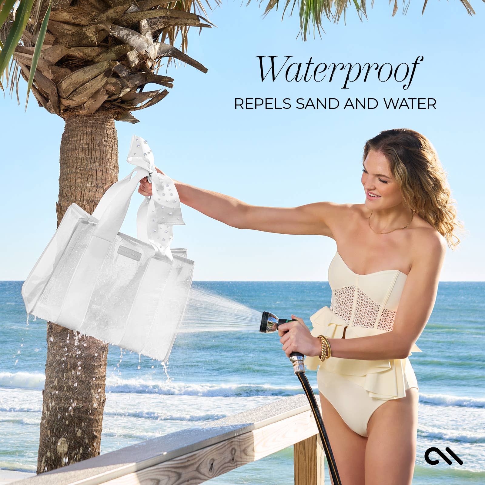 Special Edition Bow Ivory Pearl Beach Tote