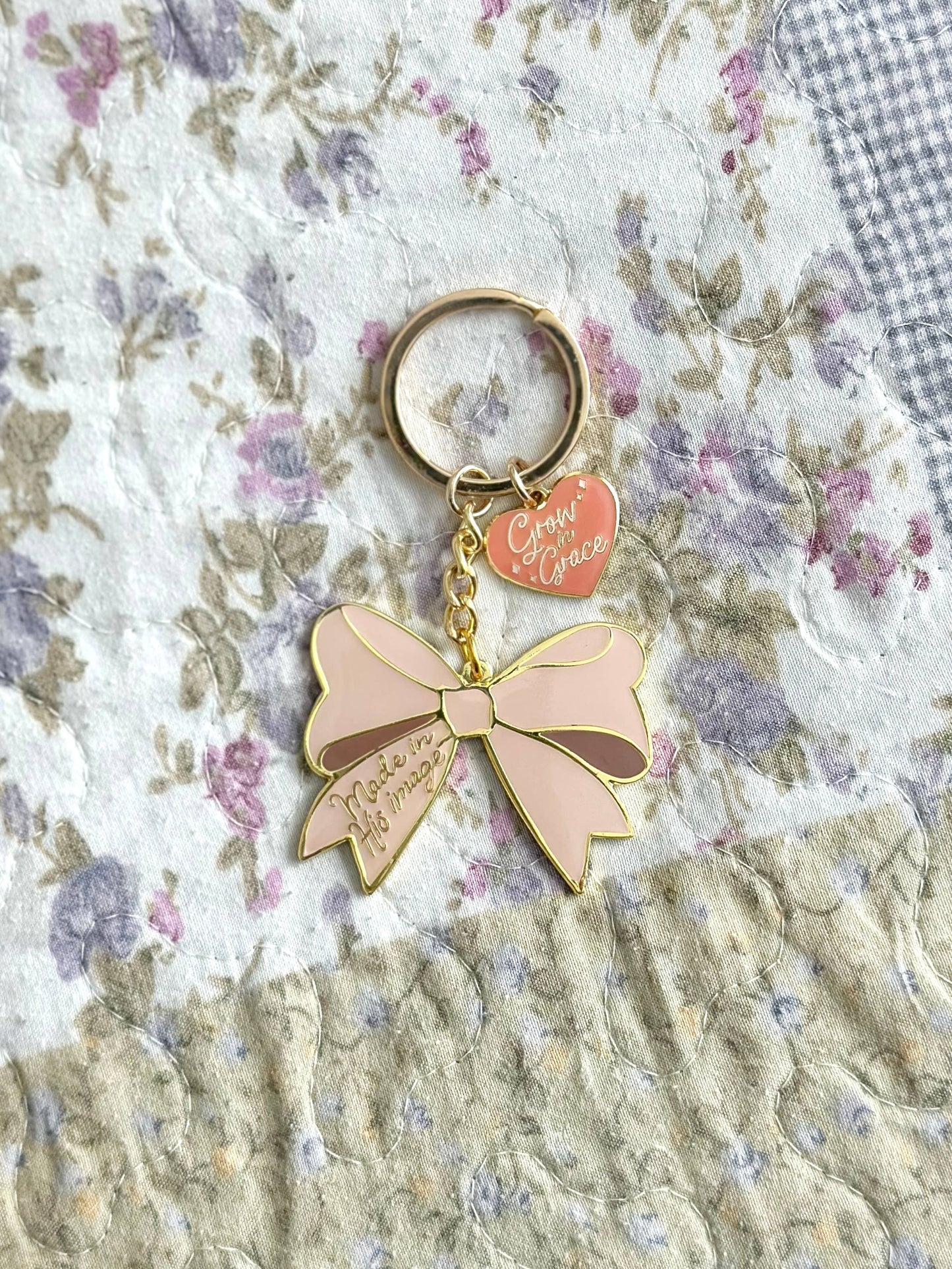 Made in His Bow Keychain