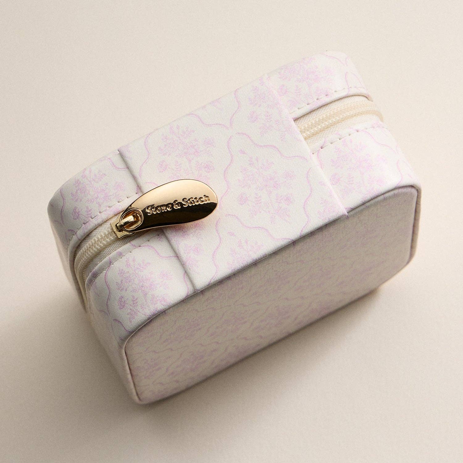 Pink Floral Travel Jewelry Case