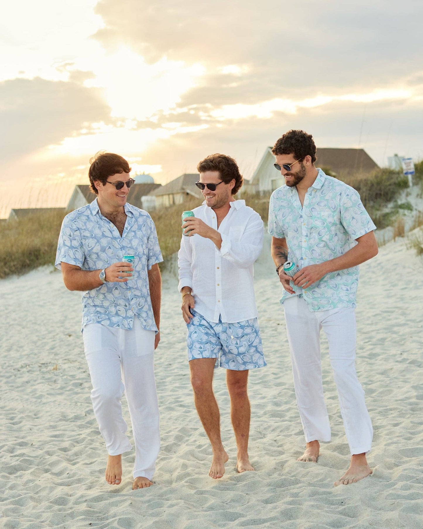 Mens Oyster Print Swim Trunks: Regular 6.5"