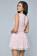 Switch PASTEL FLORAL BOAT NECK FIT &amp; FLARE MINI DRESS: PASTEL PK FL / S 3 image