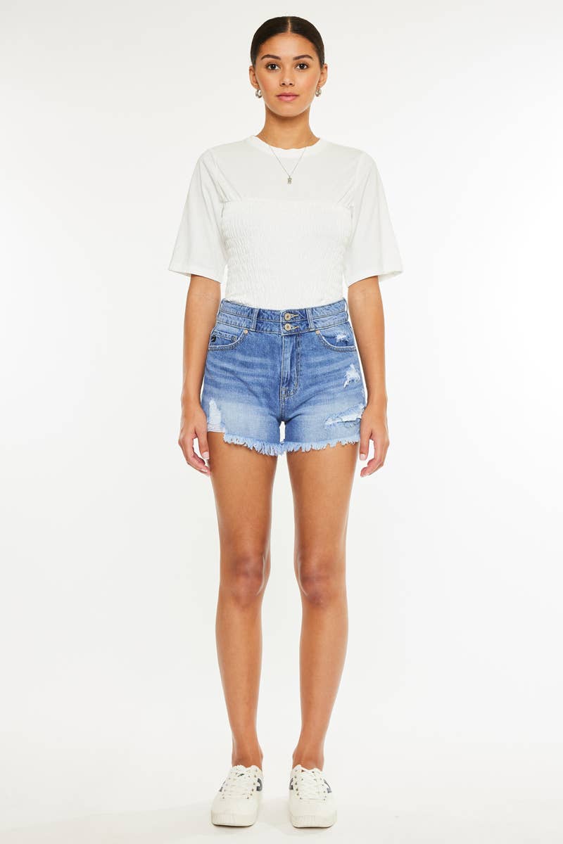 denim mom shorts
