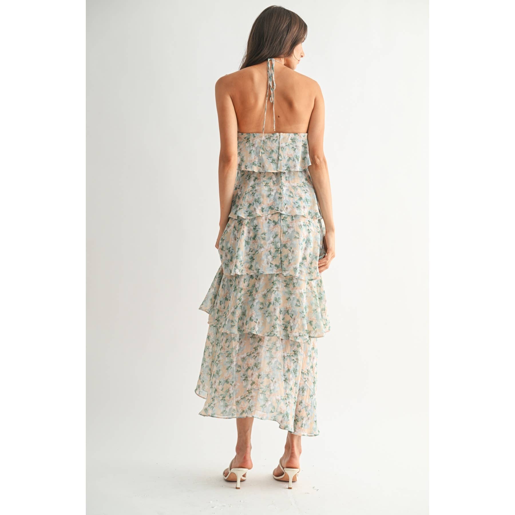 TIERED FLORAL MAXI DRESS