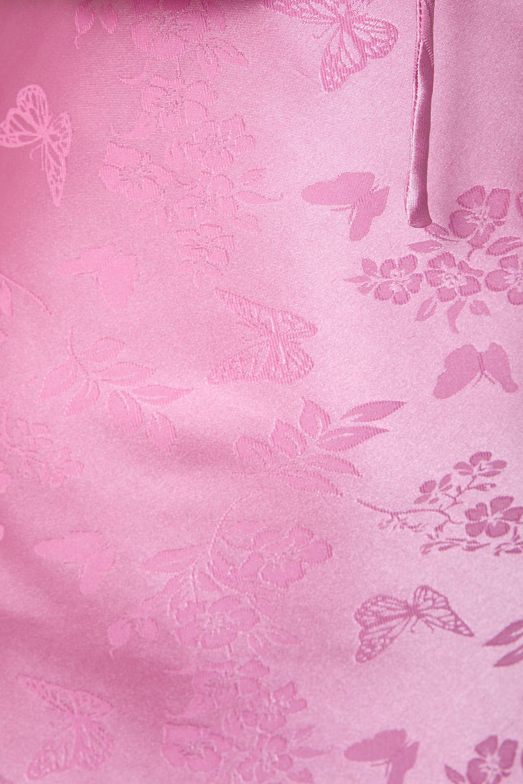 *Strapless Ruffle Detail Bias Midi Dress