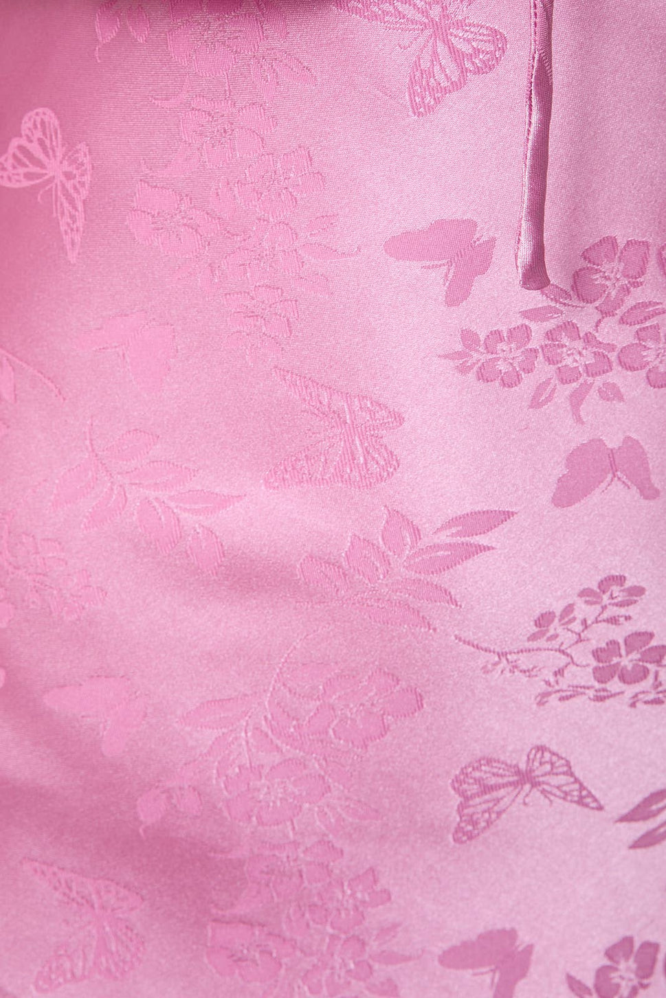 *Strapless Ruffle Detail Bias Midi Dress
