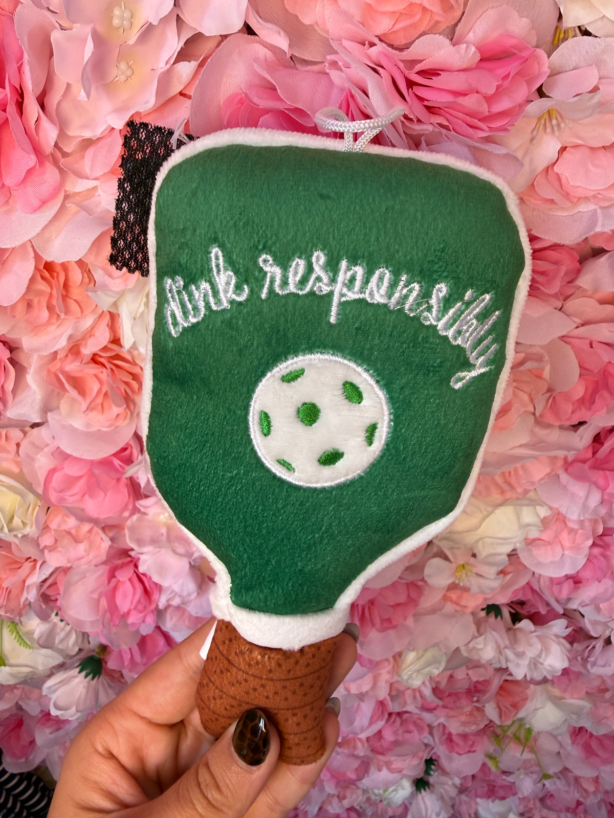 Green Stripe Pickleball Paddle Dog Toy