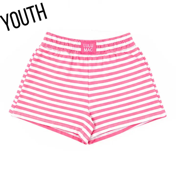 Lulu Mac Dark Pink Stripe Shorts Tween