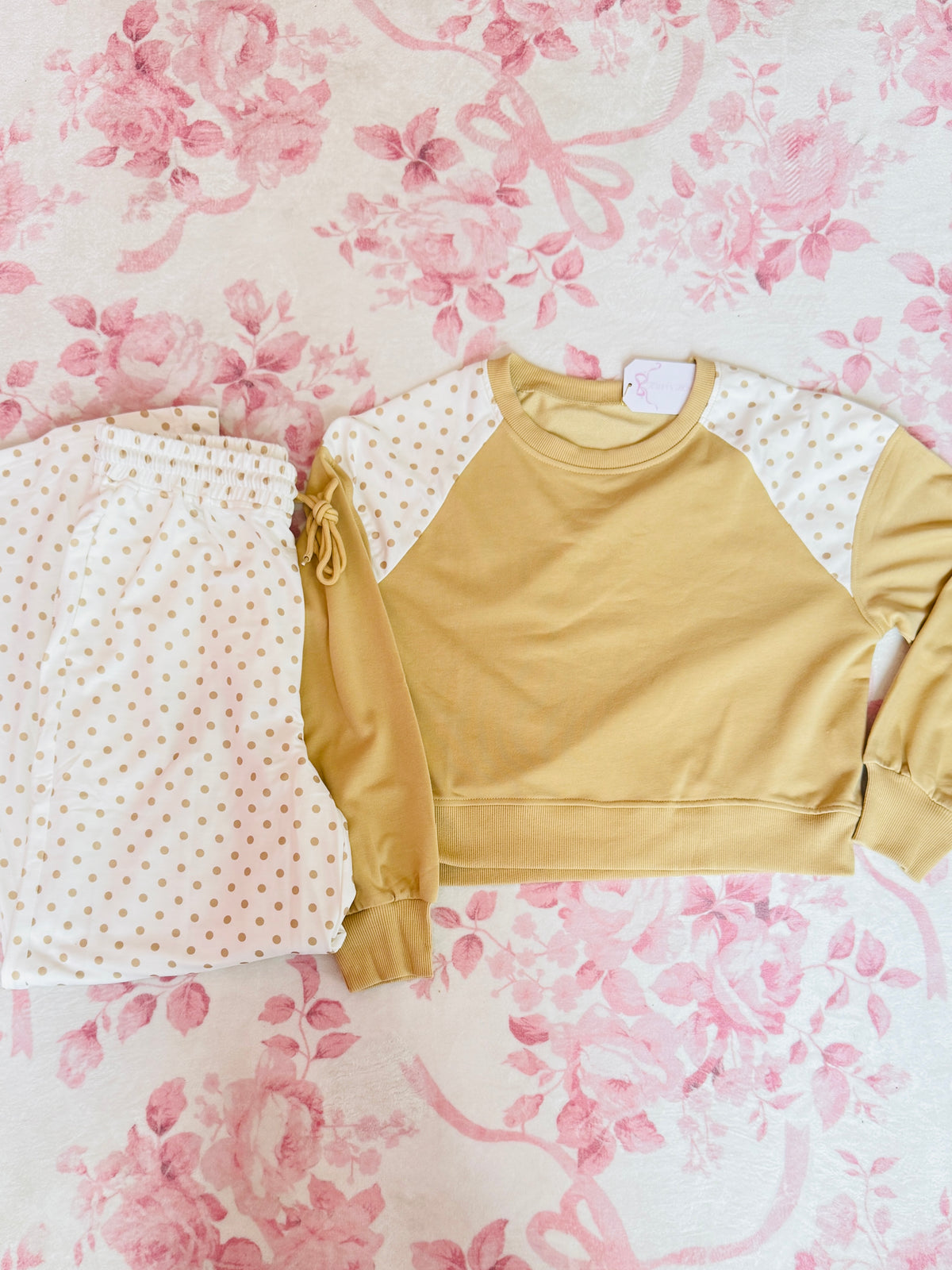 Polka Dot Lounge Set Brown