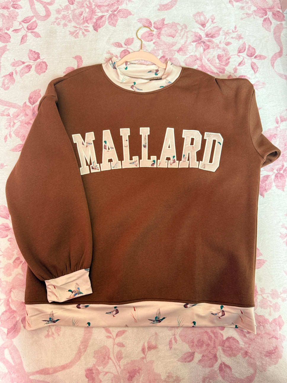 Mallard Duck Sweat Shirt Brown