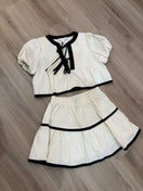 Switch CONTRAST TIE TOP AND TIERED MINI SKIRT SET 1 image
