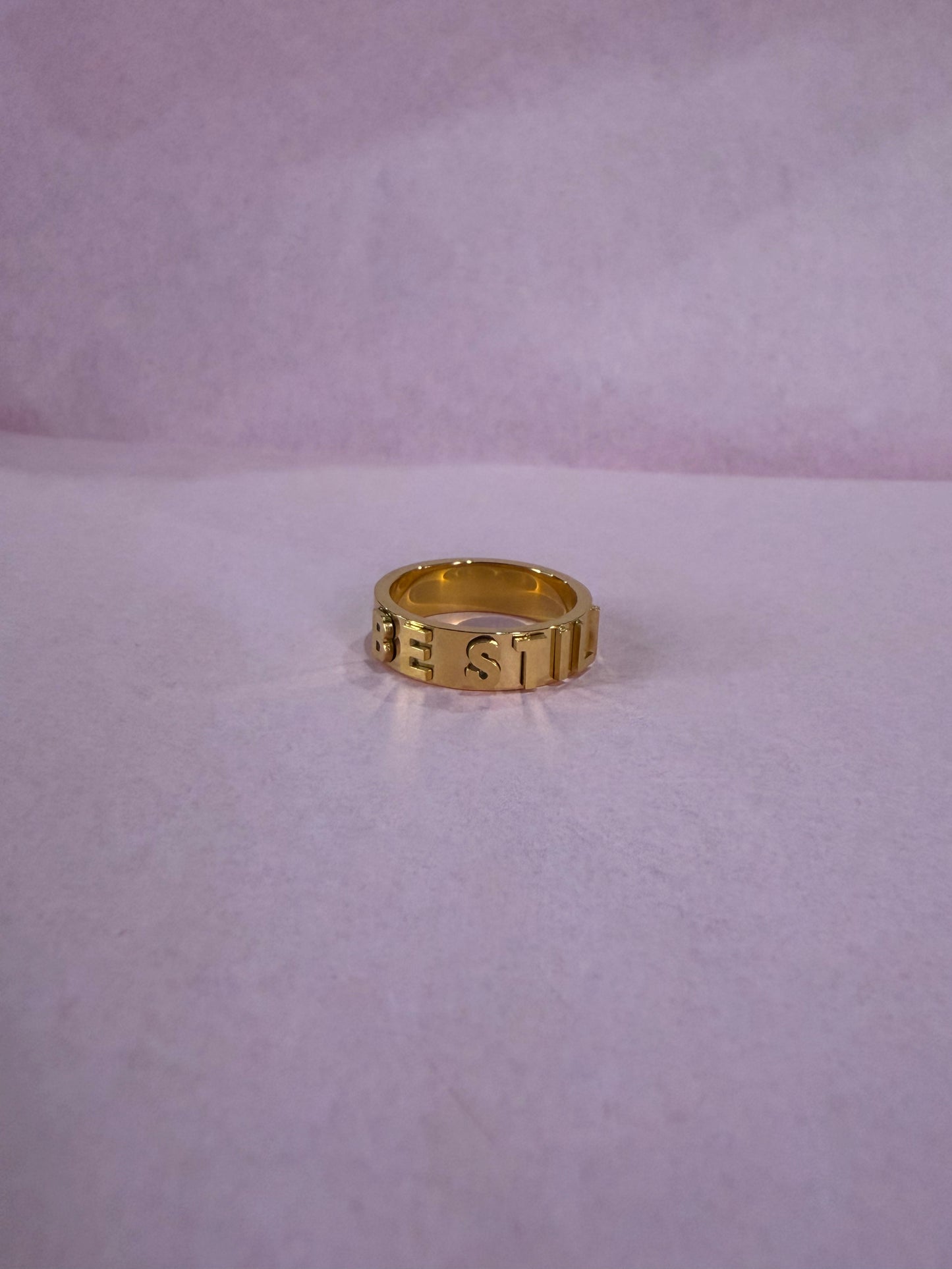 Be Still 3D Letter Ring