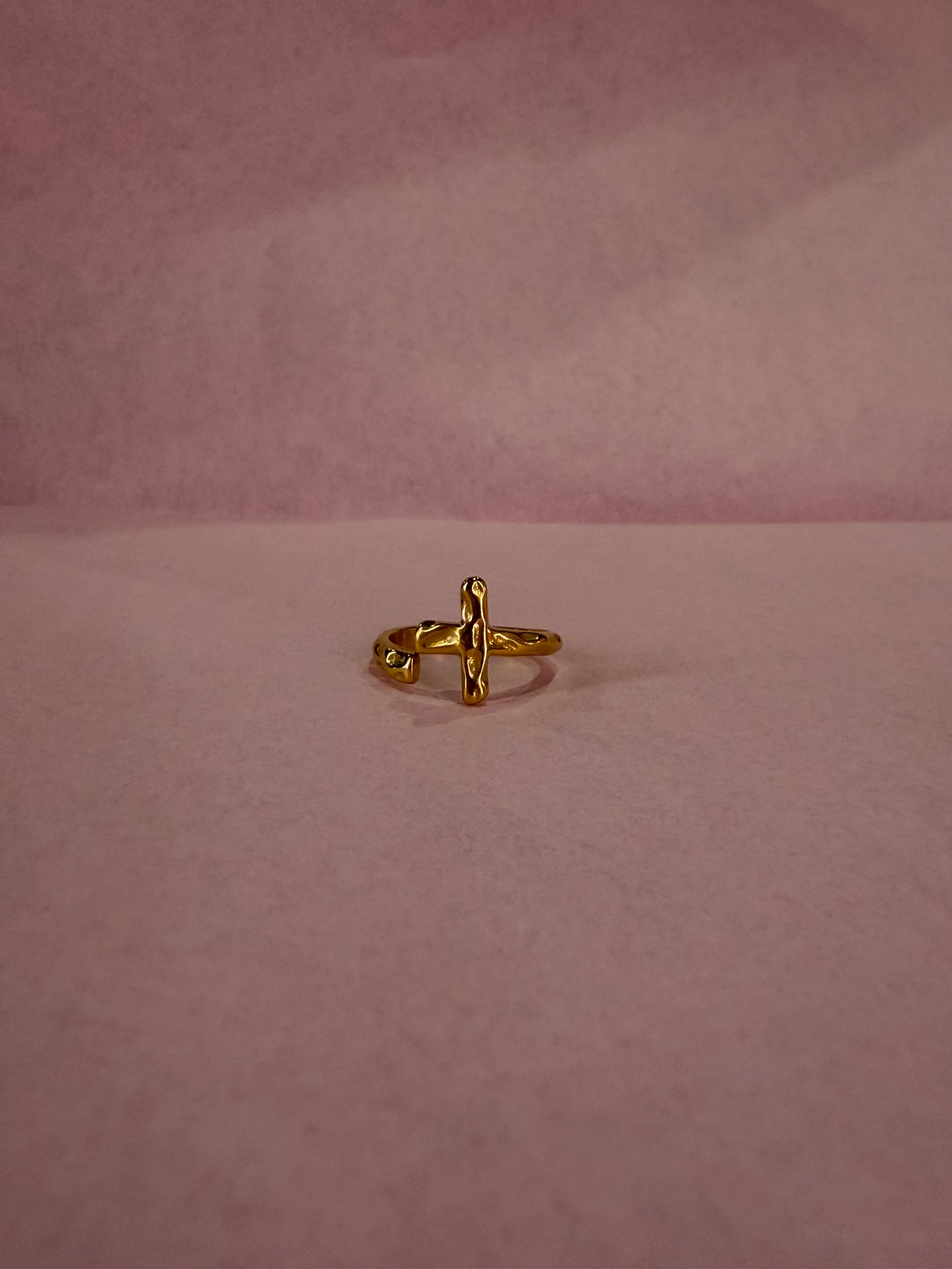 Textured Wrapped Cross Ring