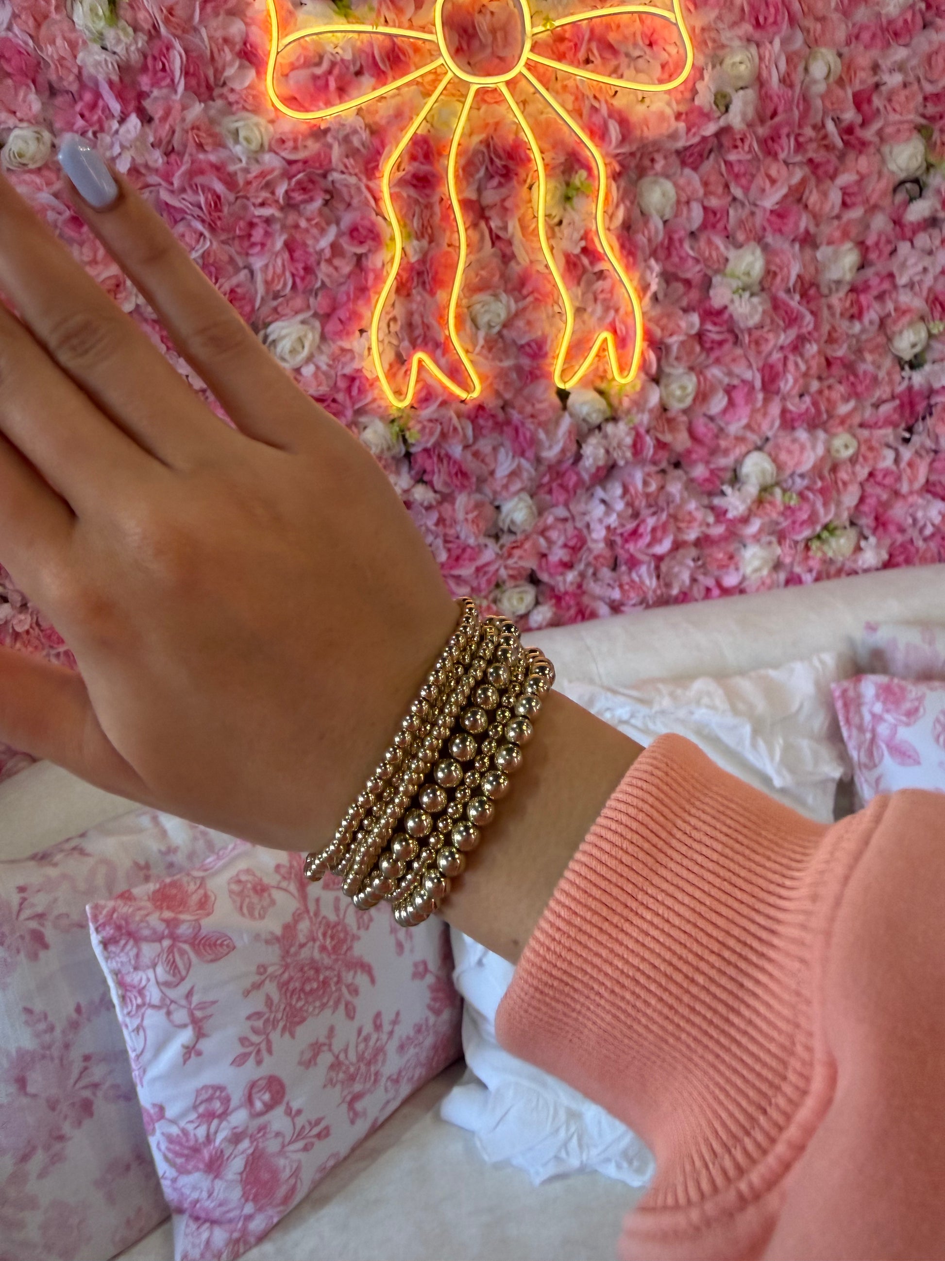 7pcs/Set Minimalist Beaded Luxury Bracelet Set: Gold