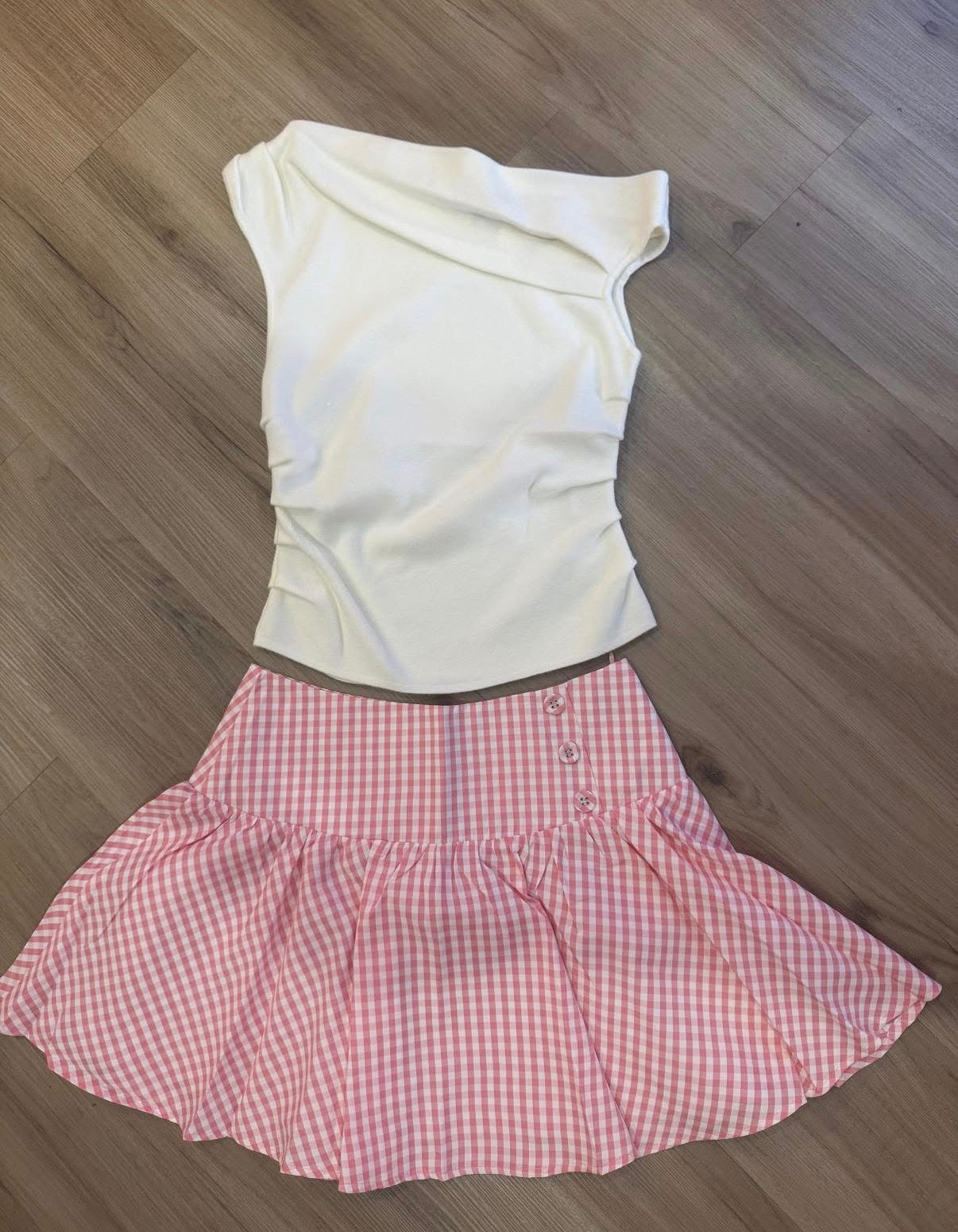 Countryside Comfort Lined Mini Skirt: Pink