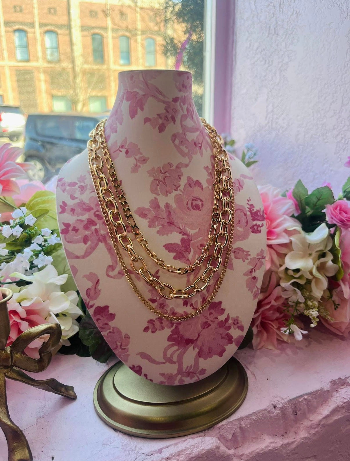 Plated Chain 3pcs Necklace Set: Gold / ONE SIZE