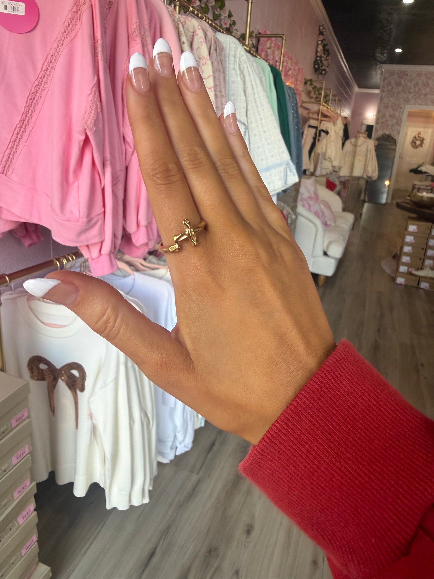 Textured Wrapped Cross Ring