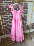 Switch Bustier maxi dress with ruffle skirt and tied shoulder strap 2 image
