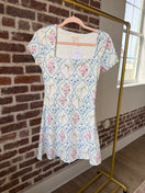 Switch Vintage Floral Print Square Neck Mini Dress 1 image