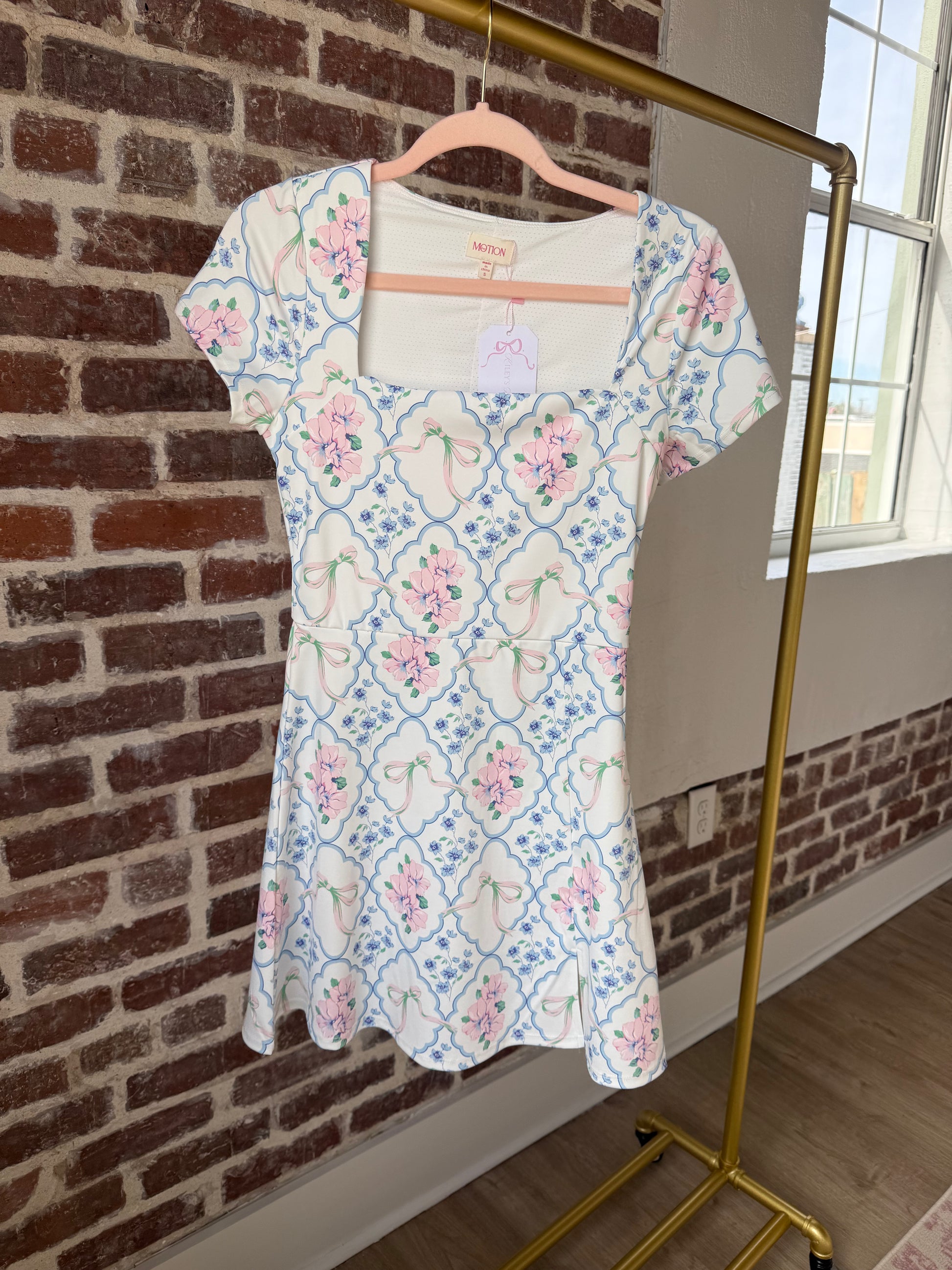 Vintage Floral Print Square Neck Mini Dress