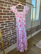 Switch PINK TOILE SMOCKED FLUTTER SLEVE DRESS 2 image