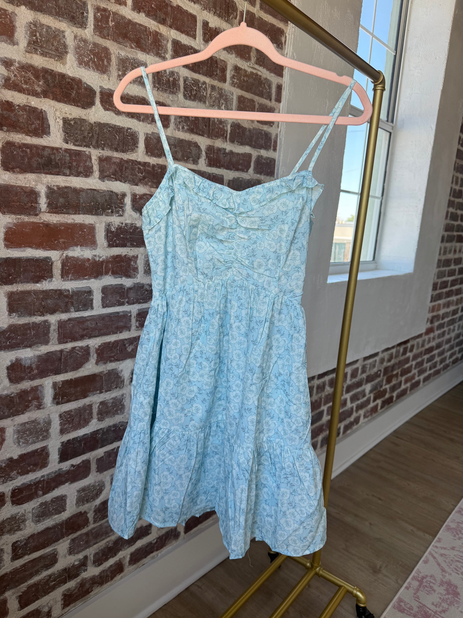 FLORAL RUFFLED MINI DRESS